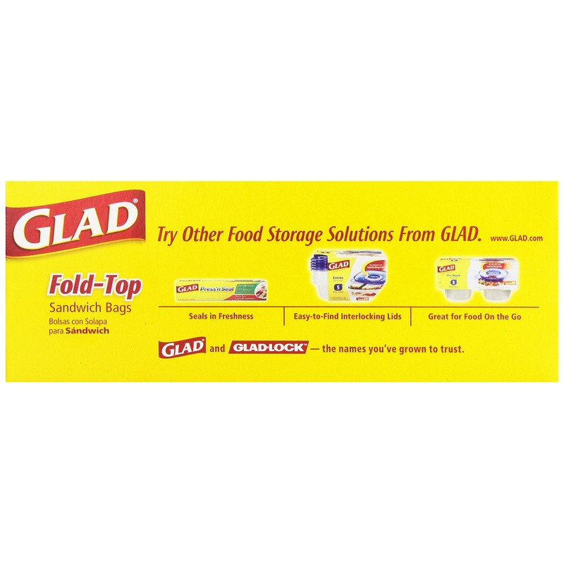 Glad Sandwich Bags, Fold Top, 180 bags