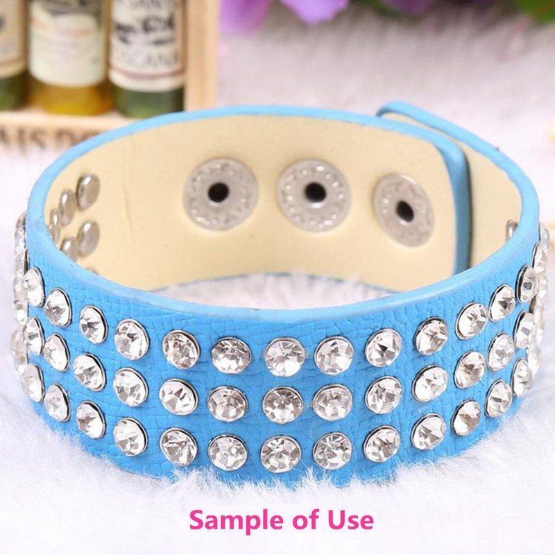 100 Sets Cz Colorful Crystal Rapid Rivets Silver Color Spots