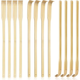 12 PCS Natural Bamboo Back Scratcher Traditional Wooden Back Scratcher,Long Back Scratcher,Itching Relief and Body Massage for Men Women Children