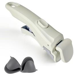 Removable Pot Handle, Cream White Detachable Pan Handle, Universal Pan Handle, Replacement Handle for Pots and Pans with 2 PCS Silicone Oven Mitts Heat Resistant, Fits All Cookware