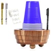 SACXFMC Acacia Wood Cup Holder with Marker Slot - Rustic