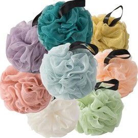 Esponjas Lufa Ducha Paquete Familiar Lufas Azul Rosa Morado Naranja Verde Claro Amarillo Pavo Real Beige