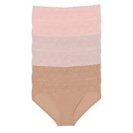 Natori Women's Bliss Perfection OS VKINI 6 Pack, Rose Beige/Cameo Rose/Frose
