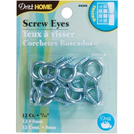 Dritz Home 44349 Screw Eyes, 5/16-Inch (12-Piece)
