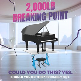 Liquid Stands Keyboard Stand and Bench Set - Portable Heavy Duty Digital Piano Stand for 54-88 Key Electric Pianos & Adjustable Piano Bench, Chair, Stool - Keyboard Music Stand and Seat (Light Blue)