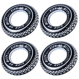 Aruatu 4 Pack Inflatable Tire Swimming Ring Rubber Ring for Swimming Pool Float for Adults 29.5" Giant Tire Tubes for Swimming Pool Water Activities Party Decor