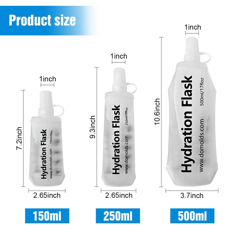 TXSN 150 ml Soft Flask, Hydration Flask Foldable Water Bottle