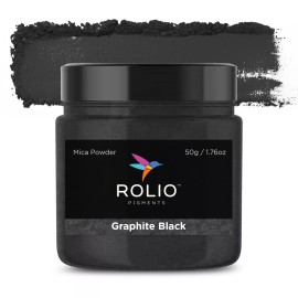 ROLIO Mica Powder Graphite Black 50g - For Epoxy Resin, Candle, Cosmetic Making