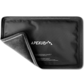 APEXUP Gel Ice Packs for Injuries Reusable, Soft Flexible Ice Packs for Injuries, Double Sided Cold Packs for Injuries, Ice Pack for Knee, Shoulder, Back, Hip, Leg, Arm (Black, S, 1PK)