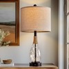 OYEARS 23" Farmhouse Table Lamps for Living Room,Boho Rattan Bedside