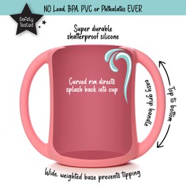 PrimaStella Silicone Baby & Toddler Training Cup with Handles - Sippy Cup for 1 Year Old – Toddler Cups (Coral)