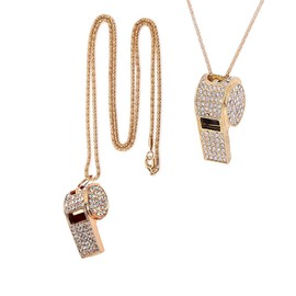 Changyeah Whistle,2 pcs Gold Metal Bling Crystal Rhinestone Whistles,Professional Sports Whistle with Lanyard,Loud Crisp Sound Whistles Great for Coaches, Referees,Teachers, Officials, and so on