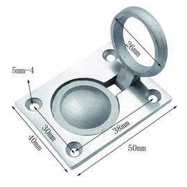 KAIISSA Floor Lifter Hatch Lifter, Flush Hatch Pull Handle for Boats Stainless Steel Boat Recessed Hatch Pull Handle Cabinet Lift Pull Handle for Marine Yacht 48 x 38 mm 304 Stainless Steel (with