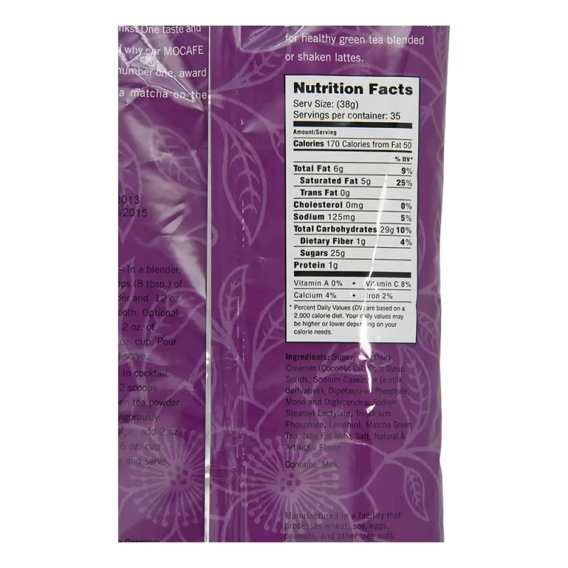 Té Verde Matcha en Polvo Mocafe 1.36kg Antioxidante Alto en