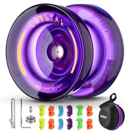 Responsive Yoyo para niños K2 Crystal Morado, YoYo de plástico de doble propósito para principiantes, rodamiento de bolas de repuesto para jugadores avanzados de Yoyo + herramienta de rodamiento de