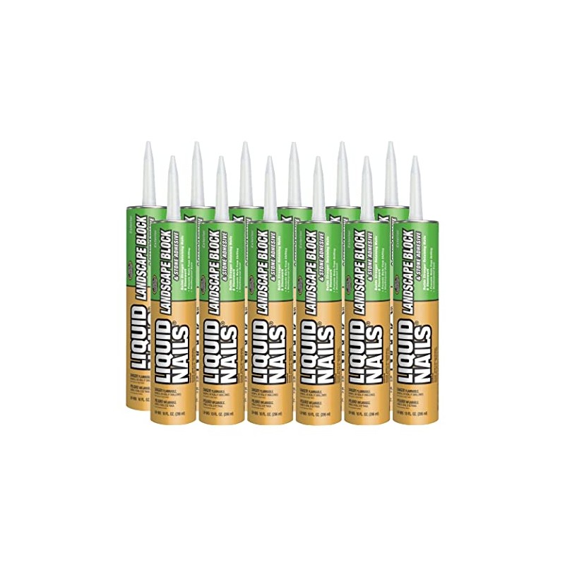 Liquid Nails LN-905 12 Pack Landscape Block Adhesive (Low-VOC), Tan