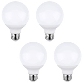 9W E26 G25/G80 LED Globe Light Bulb(4 Pack) Warm White 3000K 800Lumen 80 Watt Equivalent Vanity Light for Vanity Mirror, Pendant, Dressing Room, Wall Sconces, Non-dimmable