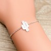 Silver Cactus Link Chain Bracelet (Stainless Steel) Miss Fit Boutique