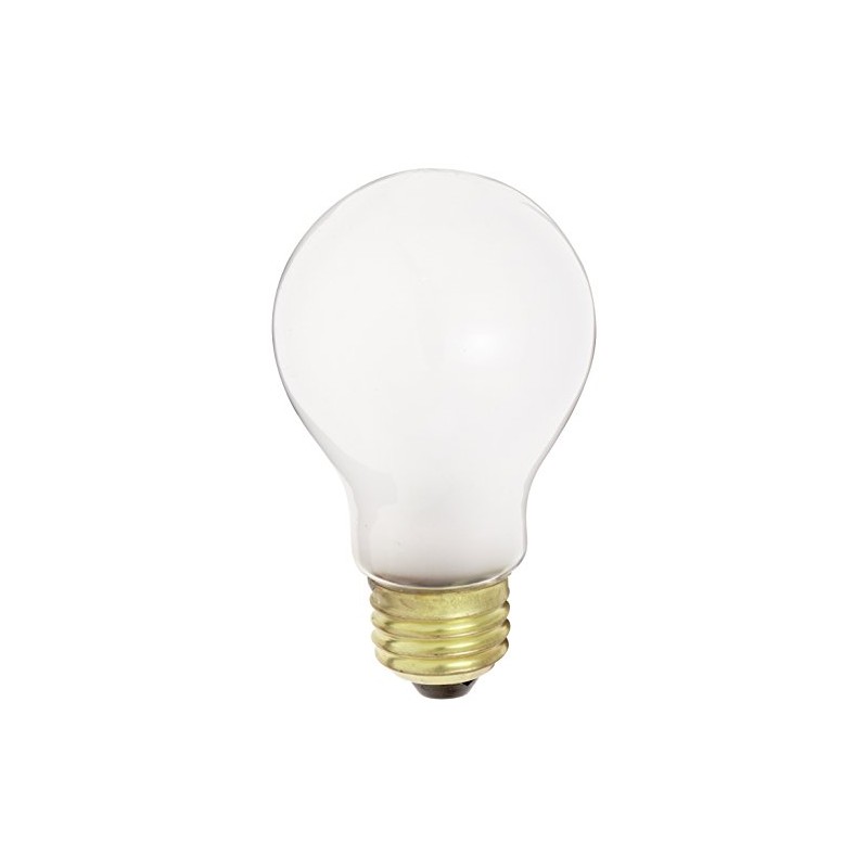 Satco S5021 34-Volt 50-Watt A19 Medium Base Light Bulb, Frosted
