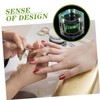 Housoutil Delicate Round Corner Crystal Nail Dish Cup Acrylic Nails
