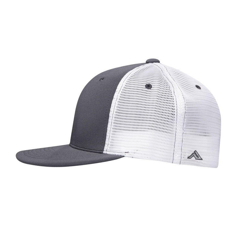 Pacific Headwear Standard Premium M2 Performance Trucker Flexfit Cap, Graphite/White/Graphite