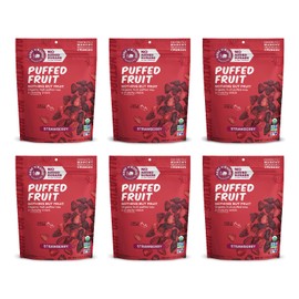 Made In Nature Organic Puffed Fruit, Strawberry, 0.9 Ounce Bag (Pack of 6) - Vegan Snack, Non-GMO, Gluten Free