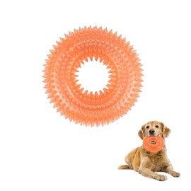 Andiker Squeaky Dog Toy, TPR Chewable Dog Toys for Teeth Grinding&Cleaning Dog Fetch Toys for Enhancing Interactivity Outdoor Suitable for All Dog Sizes Puppy’s Gifts and Dog Lovers (Large Orange)