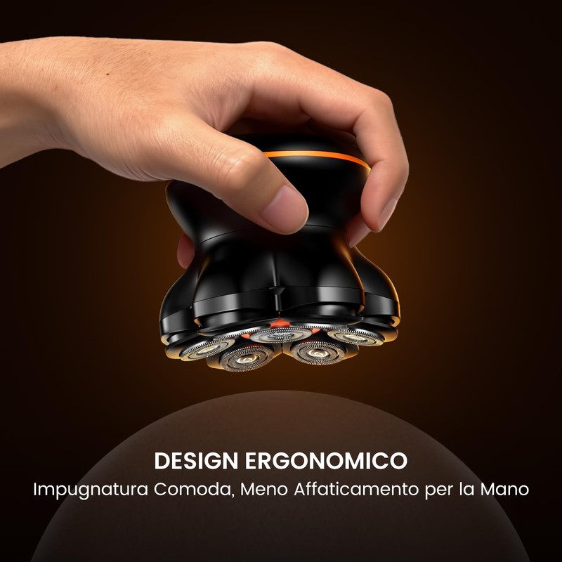 MAXGROOM 7D Rasoio Testa Calva Zero Assoluto 2 Velocità 7000&6600