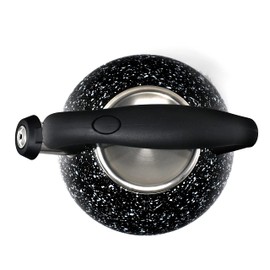 Norpro Stainless Steel Whistling Tea Kettle, Black 9.5" x 9" x 7.75"