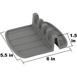 Lily's Home - Soporte grande para cuchara de silicona para estufa con almohadilla de goteo, soporte para cuchara de utensilios de cocina, para utensilios de parrilla, espátula, pinzas, cucharones, sin