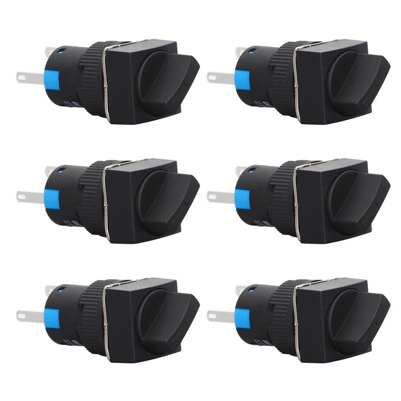 25Pcs Rotary Switch Knob 2 Position Self Locking Square Selector
