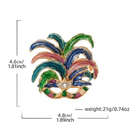 SCRDPRAD Enamel Mardi Gras Brooch Pins For Men Women Purple Gold Green Mardi Gras Mask Crown Pins Colorful Carnival Fat Tuesday Charm Jewelry Gifts-A