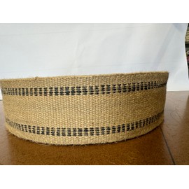 3.5 Inch x 5 Yards Natural Jute Webbing with Black Stripes: Ideal for Upholstery and Crafts