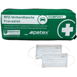 PETEX 43931013 Verbandtasche Slim kompakt Inhalt nach DIN 13164:2022, grün