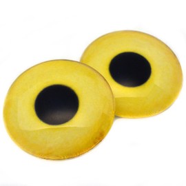 Yellow Snow Owl Realistic Bird Glass Eyes 6mm to 78mm Jewelry Making Art Parts Fowl Taxidermy Sculpture Flatback Domed Cabochons (12mm)