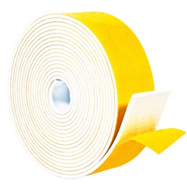 Yotache White Foam Rubber Seal Strip Tape 2" x1/8", Adhesive Closed Cell Foam Weather Stripping Tape, Total 16 Feet Long