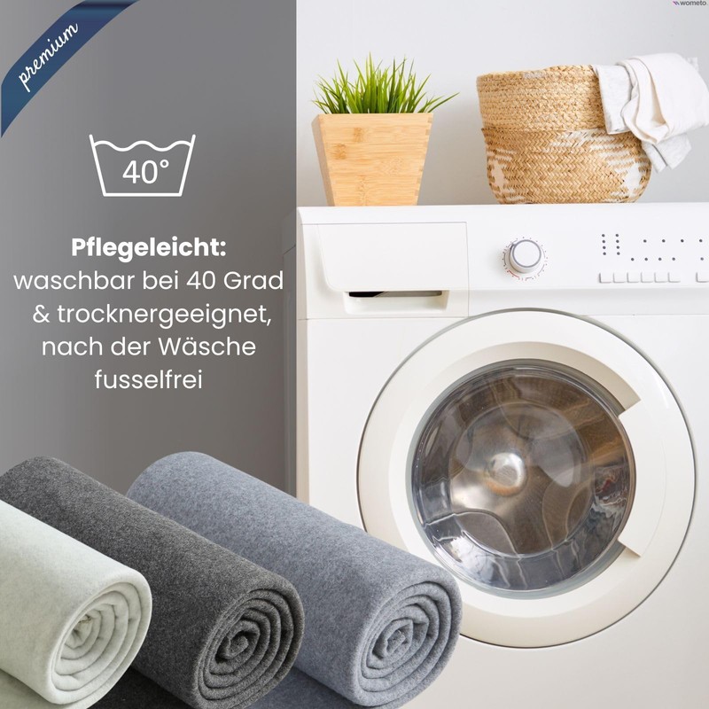 wometo Premium Fleece Blanket Melange OekoTex 140 x 190 cm