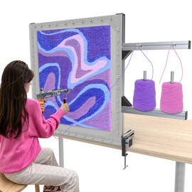 Rug Tufting Frame Tufting Kit 27.5'' Newest Aluminum Metal Tufting Frame for Rug Making Primary Tufting Cloth Stand Tufting Fabric Rug Tufting Kit Rug Frame for Tufting Supplies Carpet Tufting Gun Kit