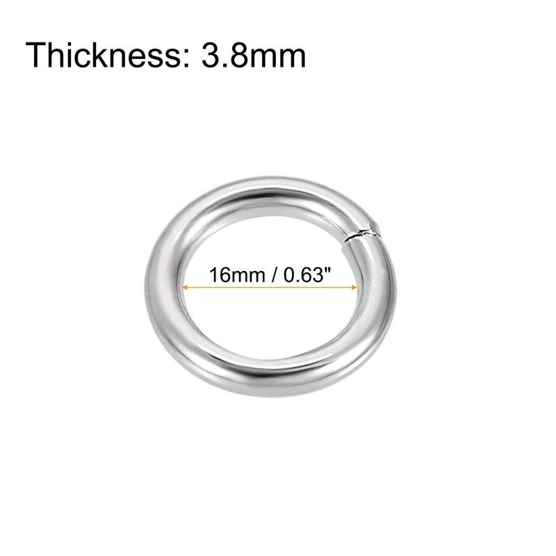 sourcing map Metal O Ring 20mm(0.79") ID 3.8mm Thickness Non-Welded