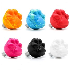 Yidome 2 Pack Toe Stops Roller Skates Rubber Brake Block 82A Cat Paw Toe Stoppers for Quad Skates Replacement Skate Accessories(Rose Red)