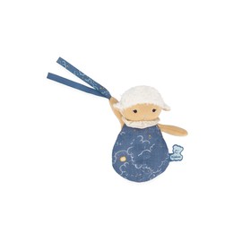 Kaloo - Doux Sommeil - 3 plush dummy straps - 3 plush sheep - dummy holder for baby - 15 cm - blue and white - from birth, K221001