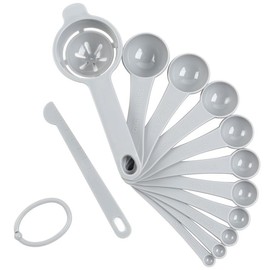 DOTINGHUX Measuring Spoons Set with Egg Separator 12-Piece,Gray