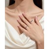 Desnuage Silver Cutout Adjustable Ring with Twisted Heart Knot Minimalist