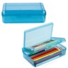 Pencil Box, Double Layer Large Capacity Pencil Case, Translucent Plastic