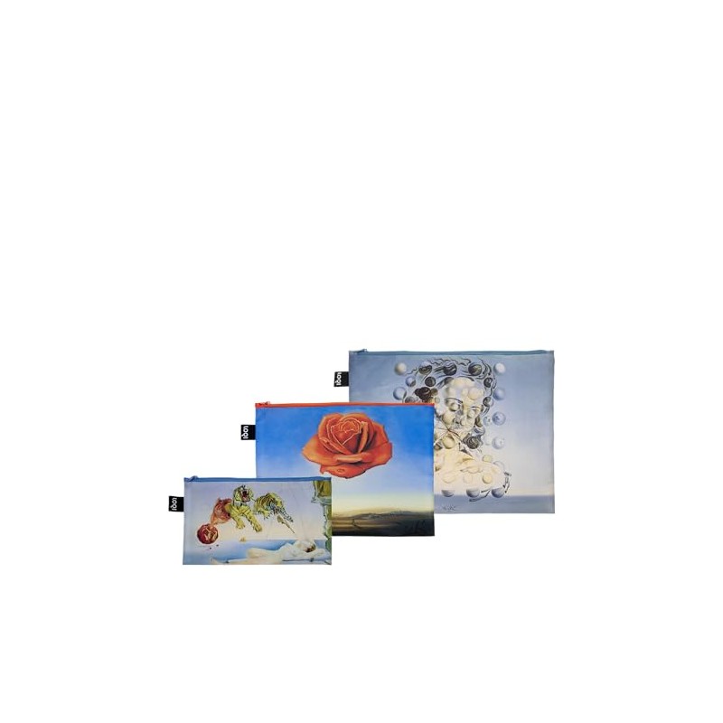 LOQI Salvador Dalí Recycled Zip Pockets, multicoloured, L, Cosmetic case