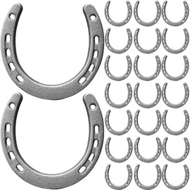 ZSHIGANMA Cast Iron Horse Shoes for Decorations, Durable Good Lucky Horseshoe for Wall Décor, Indoor, Outdoor, Cowboy, Western, Wedding, Birthday Party Favors Supplies (24)