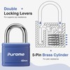 Puroma 2 Pack Keyed Padlock with 3 Keys Alike, 7/8