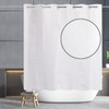 YISURE White Waffle Shower Curtain 180x200cm, Fabric Shower Curtain, Waterproof