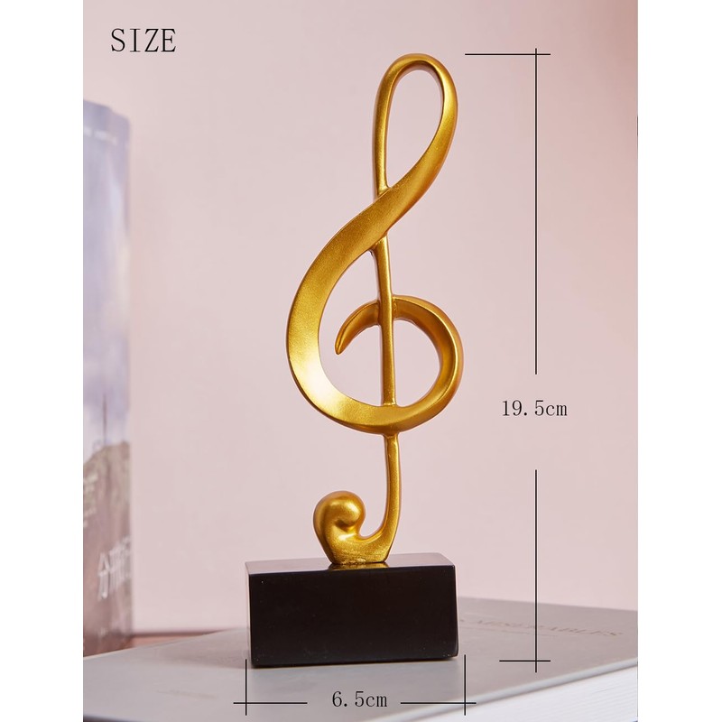 Amoy-Art 3 x Decorative Sculptures Music Note Figures Treble Clef