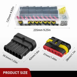 Nilight 260PCS 6 Pin Electrical Connector ‎Plug Male Female Terminal Wire Connector Waterproof Connectors 6 Way Automotive Connect Set for Car Truck Motorcycle Marine Boat 10 Sets, 2 Years Warranty